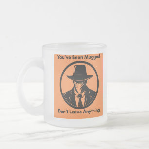 Taza De Cristal Esmerilado Aviso del ladrón del café
