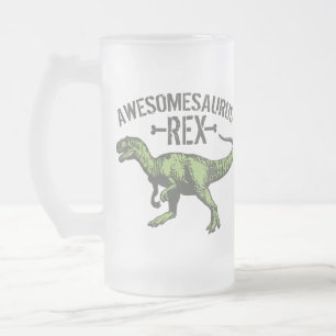 Taza De Cristal Esmerilado Awesomesaurus Rex
