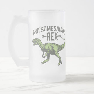 Taza De Cristal Esmerilado Awesomesaurus Rex