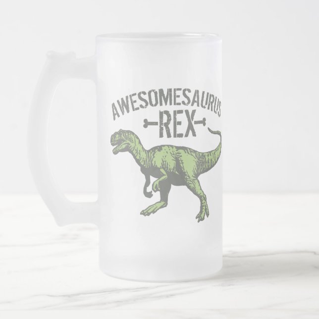 Taza De Cristal Esmerilado Awesomesaurus Rex (Izquierda)