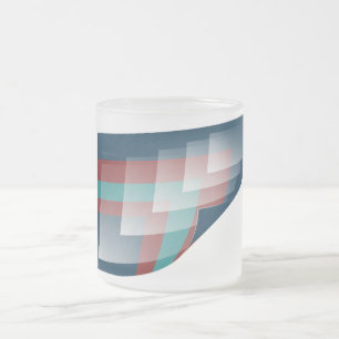 Taza De Cristal Esmerilado azul burdeos verde azulado