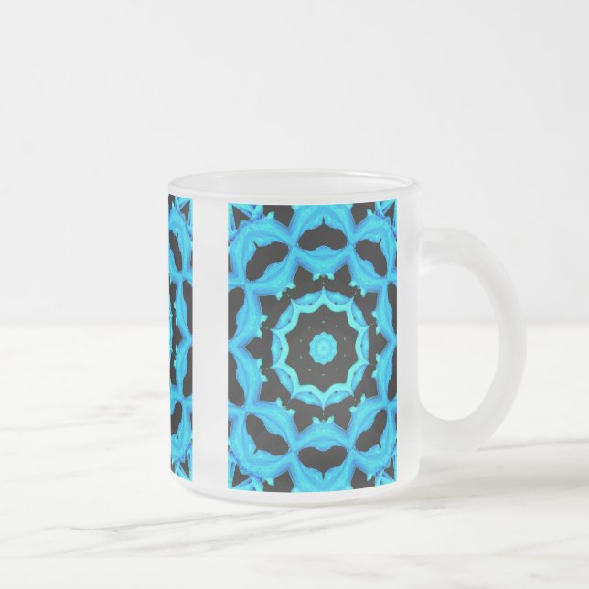 TAZA DE CRISTAL ESMERILADO AZUL OCÉANO (Derecha)