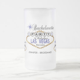 Taza De Cristal Esmerilado Bachelorette Party en Las Vegas - Azul oscuro