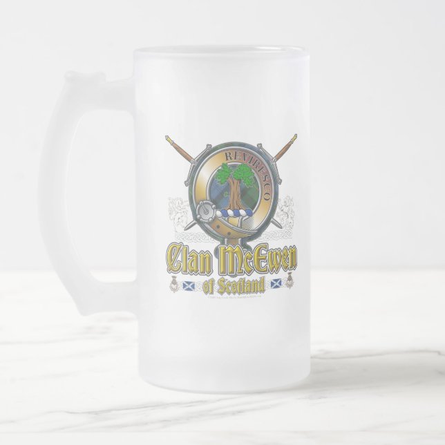 Taza De Cristal Esmerilado Badge de McEwen Clan (Izquierda)