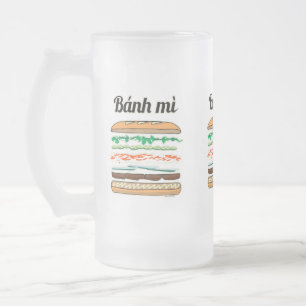 Taza De Cristal Esmerilado Baguette vietnamita del pan francés del bocadillo