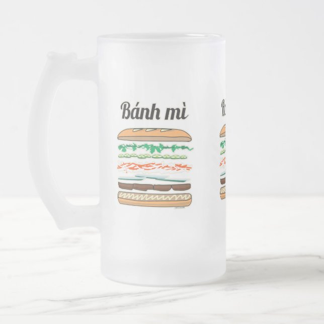 Taza De Cristal Esmerilado Baguette vietnamita del pan francés del bocadillo (Izquierda)