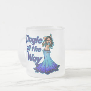 Taza De Cristal Esmerilado Bailarina de barriga azul