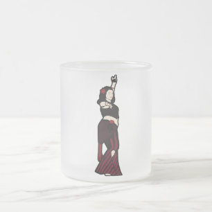 Taza De Cristal Esmerilado Bailarina de Belly tribal de Tara
