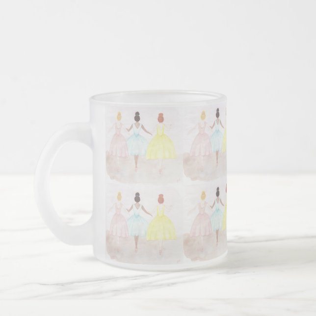 Taza De Cristal Esmerilado Bailarinas de ballet de punta (Izquierda)