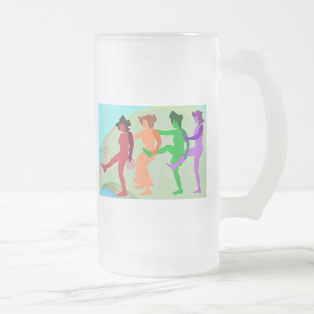 Taza De Cristal Esmerilado Baile de playa (Derecha)