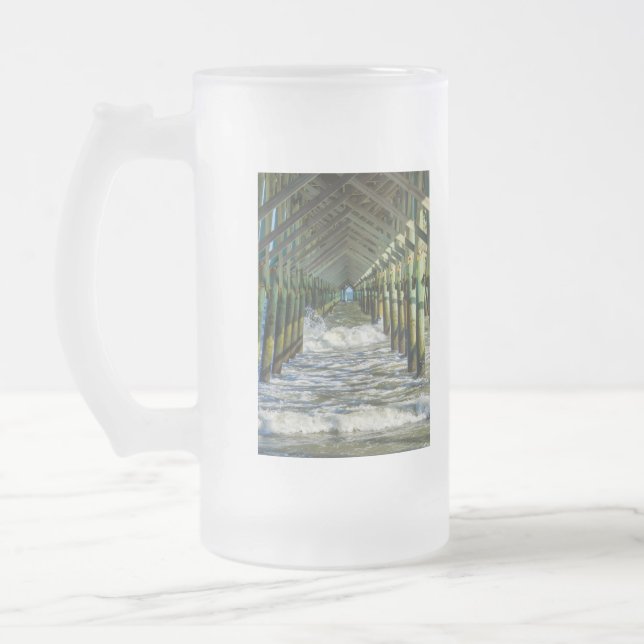 Taza De Cristal Esmerilado Bajo el muelle de Folly Beach (Izquierda)