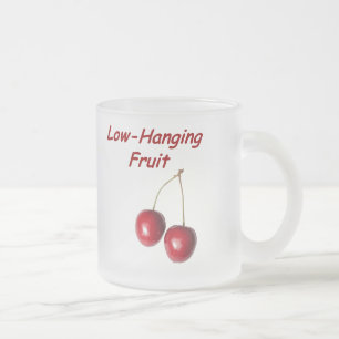Taza De Cristal Esmerilado Bajo - fruta colgante