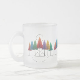 Taza De Cristal Esmerilado Balance in Color – A Geometric Forest Dream