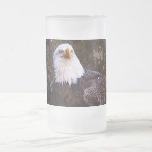 Taza De Cristal Esmerilado Bald Eagle