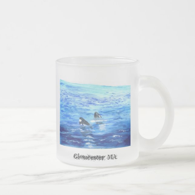 Taza De Cristal Esmerilado Ballenas del bebé, Gloucester, mA (Derecha)