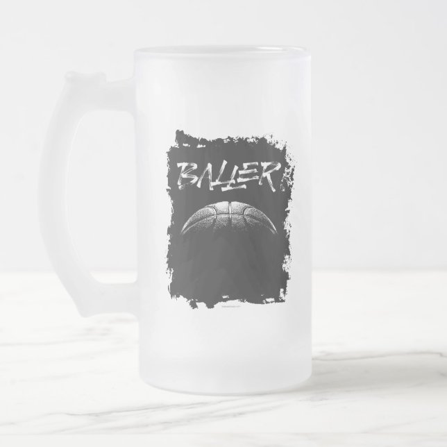 Taza De Cristal Esmerilado Baller (baloncesto) (Izquierda)