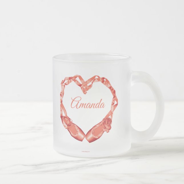 Taza De Cristal Esmerilado Ballet de amor (personalizado) (Derecha)