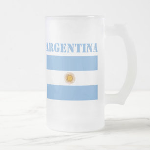 Taza De Cristal Esmerilado Baloncestistas de la bandera argentina