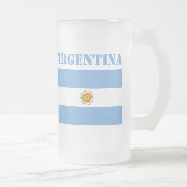 Taza De Cristal Esmerilado Baloncestistas de la bandera argentina (Derecha)