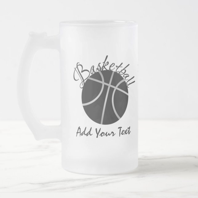 Taza De Cristal Esmerilado Baloncesto (Izquierda)
