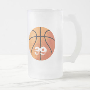 Taza De Cristal Esmerilado Baloncesto (personalizable)