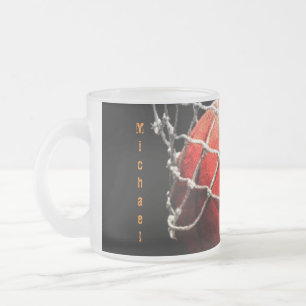 Taza De Cristal Esmerilado Baloncesto Su Nombre