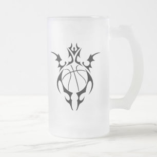 Taza De Cristal Esmerilado baloncesto tribal.