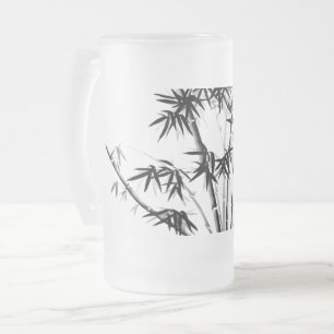 Taza De Cristal Esmerilado Bambú