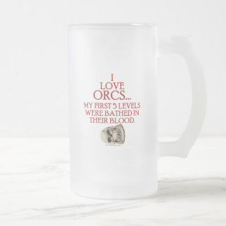 Taza De Cristal Esmerilado Bañado en la sangre de Orc