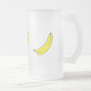 Taza De Cristal Esmerilado Banana