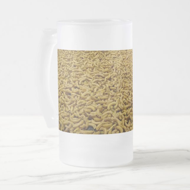 Taza De Cristal Esmerilado Bananas Frosted 16 oz Frosted Glass Mug (Anverso izquierdo)