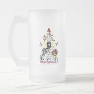 Taza De Cristal Esmerilado BANANAZA: Equipo de Monos Espaciales