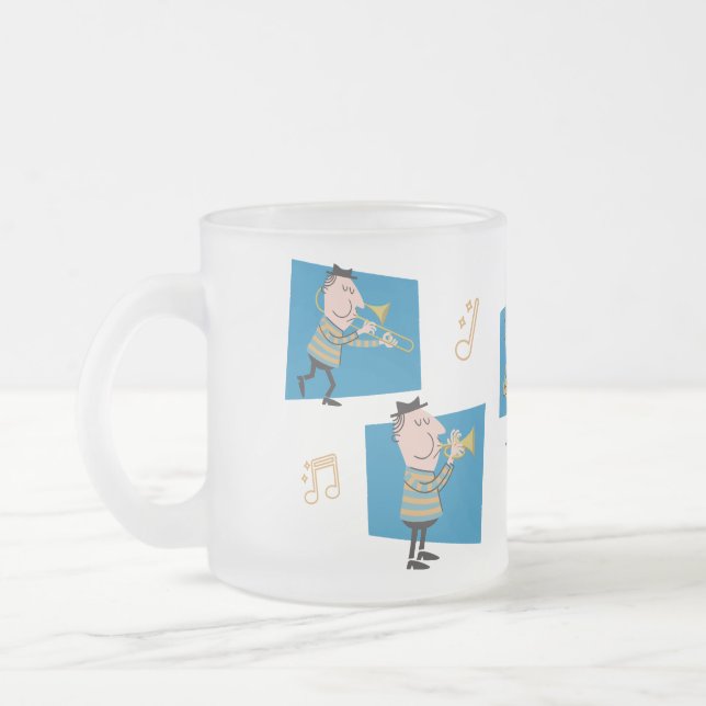 Taza De Cristal Esmerilado Banda de Jazz (Izquierda)