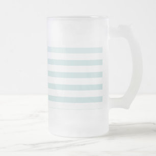 Taza De Cristal Esmerilado Banda horizontal azul y blanca