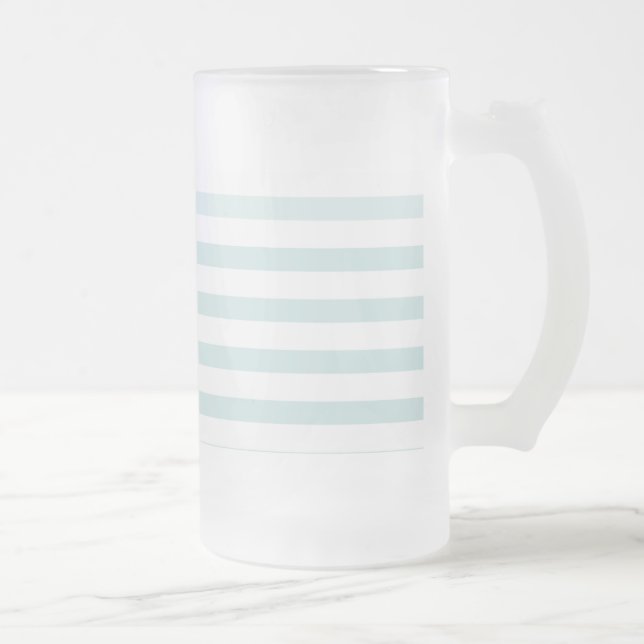 Taza De Cristal Esmerilado Banda horizontal azul y blanca (Derecha)