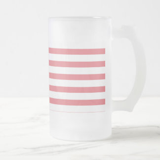 Taza De Cristal Esmerilado Banda horizontal Rosa y blanca