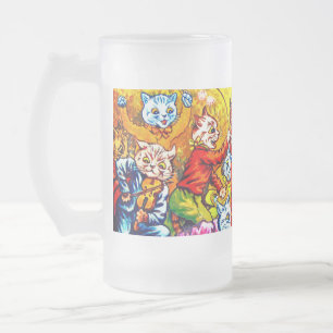 Taza De Cristal Esmerilado Banda Musical de Gatos