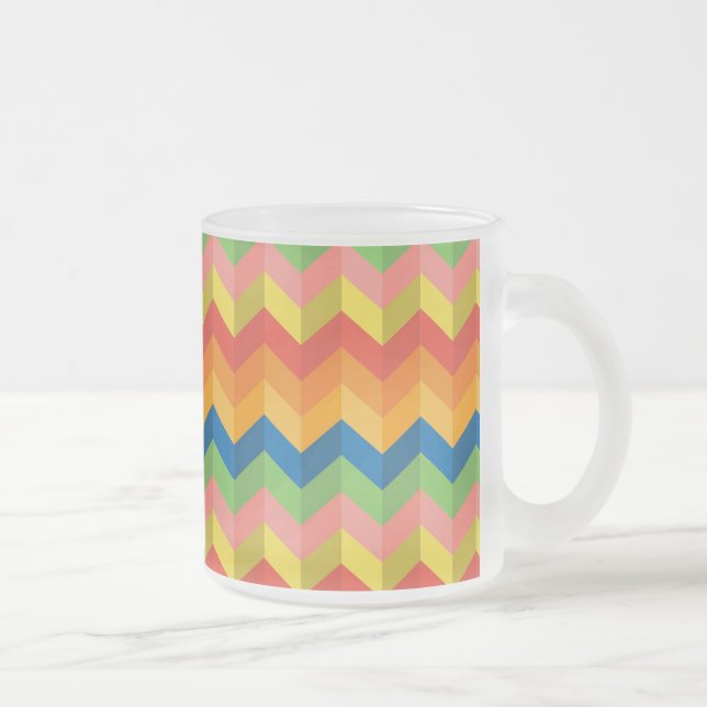 Taza De Cristal Esmerilado banda zigzag (Derecha)