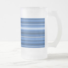 Taza De Cristal Esmerilado Bandas azules monográficas