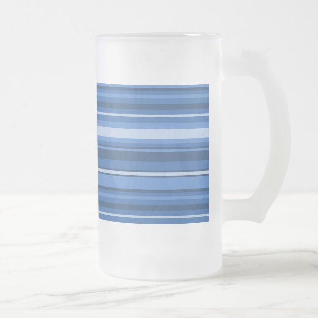 Taza De Cristal Esmerilado Bandas azules monográficas (Derecha)