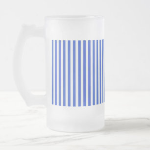 Taza De Cristal Esmerilado Bandas combinadas azules reales de Shirley Taylor