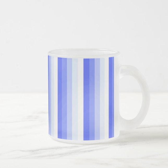 Taza De Cristal Esmerilado Bandas de sombra azules reales (Derecha)