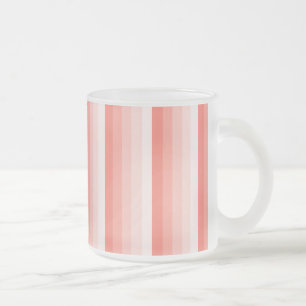 Taza De Cristal Esmerilado Bandas de sombra de melocotón coralino