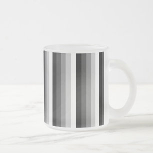 Taza De Cristal Esmerilado Bandas de sombra en blanco y negro