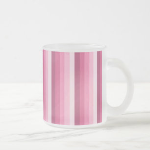 Taza De Cristal Esmerilado Bandas de sombra rosadas