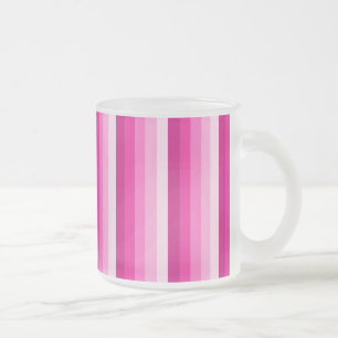Taza De Cristal Esmerilado Bandas de sombra rosadas calientes