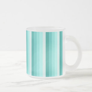 Taza De Cristal Esmerilado Bandas de sombra turquesa