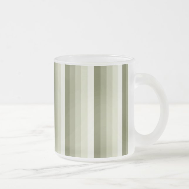Taza De Cristal Esmerilado Bandas de sombra verde oliva (Derecha)