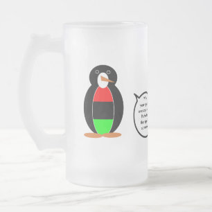 Taza De Cristal Esmerilado Bandera afroamericana hablando de la Sra. Penguin