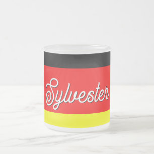 Taza De Cristal Esmerilado Bandera alemana personalizada
